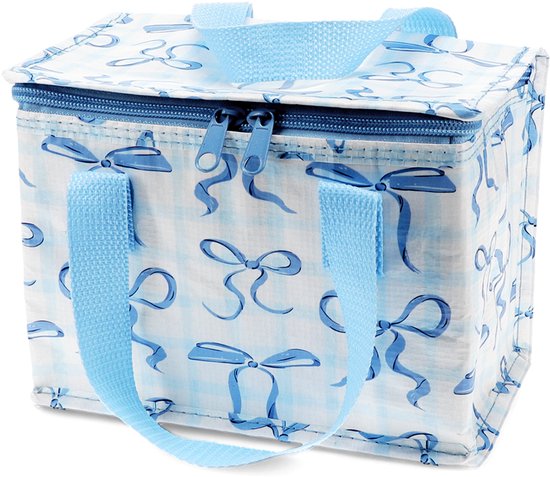 Rex London Geïsoleerde Lunchtas Blue Bows – Koeltasje met Rits – Lunch Bag voor Werk, School & Picknick van Merkloos