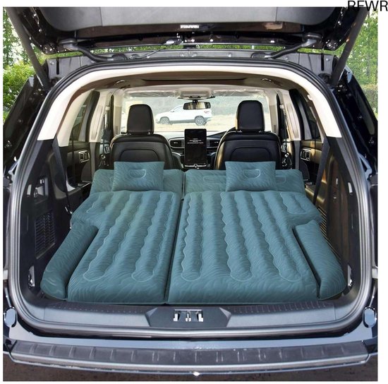 RFWR® Automatische Luchtbed voor Auto, 185 x 140 x 16 cm, Opblaasbaar Autobed met Kussens voor Reizen en Camping van RFWR