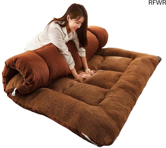 RFWR® Dikke vloermatras 90 x 200 cm - Opvouwbaar en ademend comfort voor een goede nachtrust van Merkloos