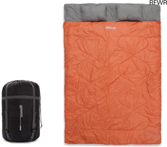 RFWR® Dubbele Slaapzak 190x150 cm | Waterafstotend en Ademend voor Reizen en Kamperen | Comfortabele 2-Persoons Slaapzak van Merkloos