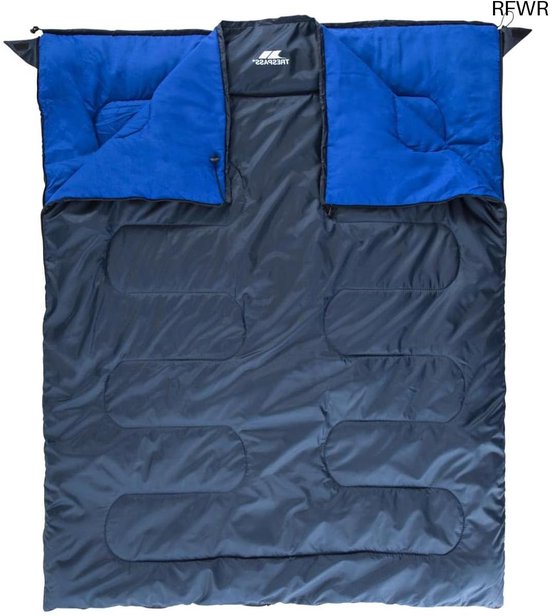 RFWR® Dubbele Slaapzak voor 2-3 Seizoenen - 180x140 cm - Comfort tot +13°C van Merkloos