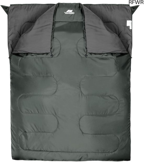 RFWR® Dubbele Slaapzak voor 2-3 Seizoenen - Comfortabel en Waterafstotend 180x140 cm