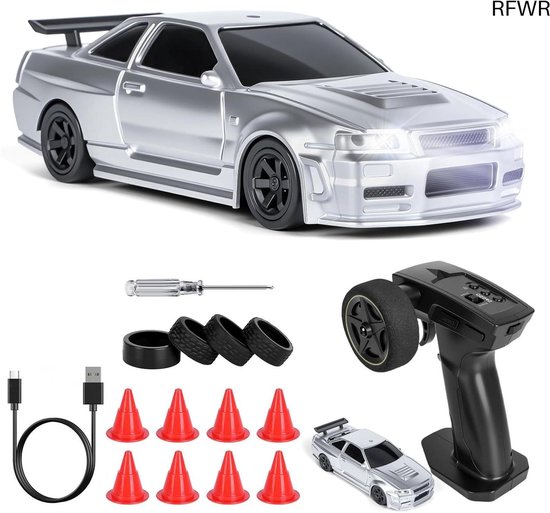 RFWR® Mini Drift Auto op Afstand Bestuurd - 1:43 RC Drift Car met LED-verlichting van RFWR