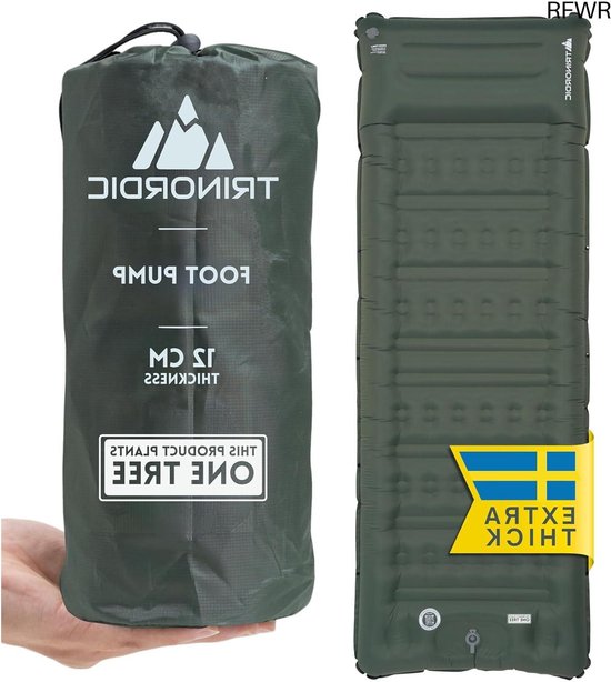 RFWR® Opblaasbare Camping Slaapmat - Extra Dik & Breed met Voetpomp & Kussen - Lichtgewicht Luchtbed voor Kamperen, Wandelen en Glamping van RFWR