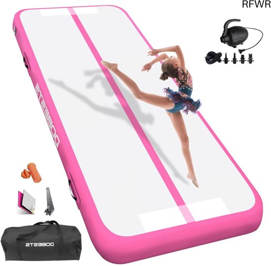 RFWR® Opblaasbare Gymnastiekmat 10-20 cm - Trainingsmat voor Gym, Yoga en Fitness met Elektrische Pomp