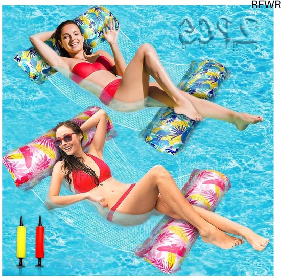 RFWR® Opblaasbare Waterhangmat 4-in-1 voor Zwemmen en Strand - Perfect Waterspeelgoed voor Volwassenen en Kinderen van Merkloos