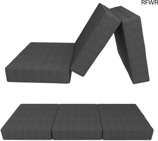 RFWR® Opvouwbaar Matras 3-Delig Campingmatras voor Gastenbed en Vloermatras 80 x 195 cm Antraciet van RFWR
