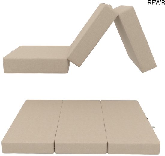 RFWR® Opvouwbaar Matras 3-Delig voor Camping en Logeren - 120x195 cm Beige van RFWR