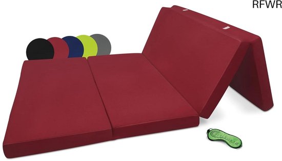 RFWR® Opvouwbare matras 120x195 cm - Reisbed, vouwmatras en gastenmatras in donkerrood van RFWR