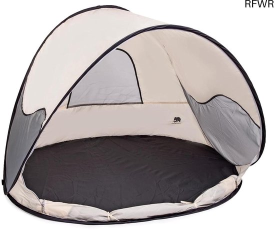 RFWR® Pop-up strandtent voor kinderen en baby's - 2 personen, met UV-bescherming 50+ en windbescherming - Draagbare tent in crème van Merkloos