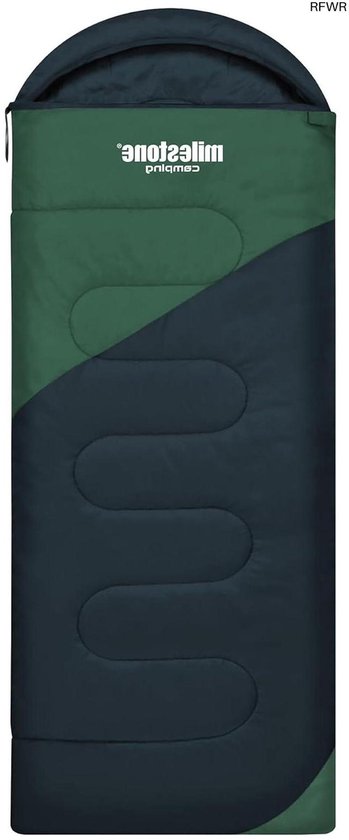 RFWR® Slaapzak met capuchon voor 3 seizoenen - Enkele envelop stijl, waterbestendig en lichtgewicht, ideaal voor kamperen van RFWR