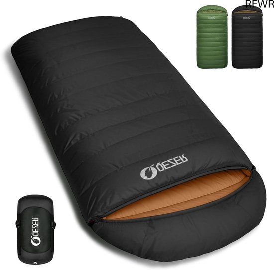 RFWR® XXL Donsslaapzak 230cm x 100cm – Lichte en Warme Slaapzak voor Kamperen en Wandelen – 3-4 Seizoenen van Merkloos