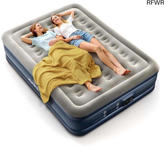 RFWR® Zelfopblazend Luchtbed voor 2 Personen - Logeerbed met Elektrische Pomp en Comfortabel Oppervlak - Ideaal voor Camping en Thuis