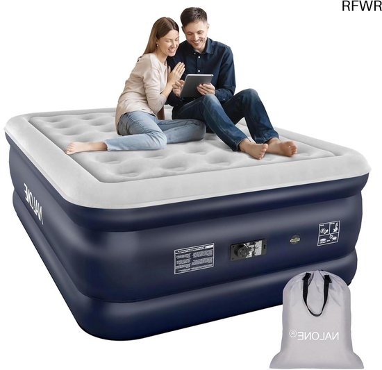 RFWR® Zelfopblazend Luchtbed voor 2 Persoons - Snel Opblaasbaar Bed voor Vakanties en Reizen 183cm x 135cm x 44cm van Merkloos