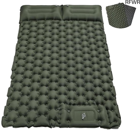 RFWR® Zelfopblazende isolatiemat voor 2 personen - Waterdichte Campingmat voor Buitenactiviteiten van RFWR