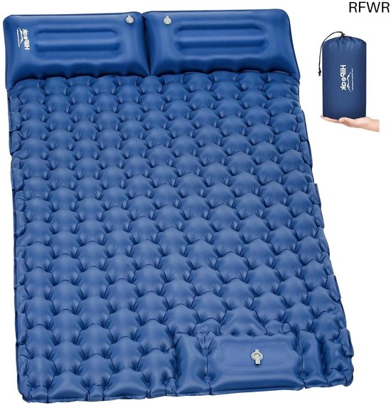 RFWR® Zelfopblazende slaapmat voor 2 personen - 120 x 200 cm - ultralichte campingmat met hoofdkussen - ideaal voor outdoor avonturen van Merkloos