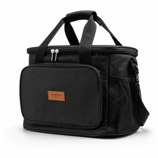 Rheinberg - Koeltas 15L - Geïsoleerde Koeltas - Lekvrij & Waterdicht - Met Schouderband - Koeltas voor Strand, Picknick, Auto & Werk - Zwart