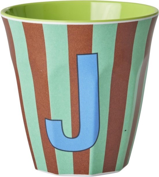 Rice Medium Melmain Beker 250 ml - Letter J - Onbreekbare Campingbeker Melamine Drinkbeker BPA-vrij