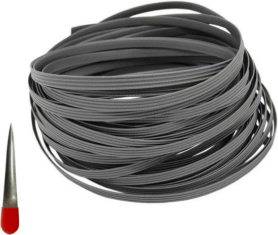 Rieten Reparatie Kit - Synthetisch Lint - Meubels Herstellen - Waterdicht en UV-bestendig - 230 Ft Lengte - Grijs