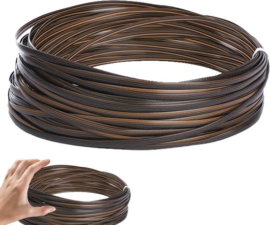 Rieten reparatieset - Rotan reparatiemateriaal - Meubels repareren - Duurzaam PE-materiaal - 8mm x 305cm - Koffie