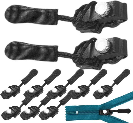 Rits kop - Reparatieset - Ritsen repareren - Universele pasvorm - 10 stuks - Zilverkleurig