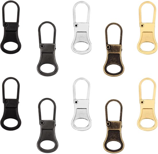 Rits Reparatie Set - Rits Schuivers - Kleding Repareren - Afneembaar Metaal - 27x10mm - Diverse Kleuren van Merkloos