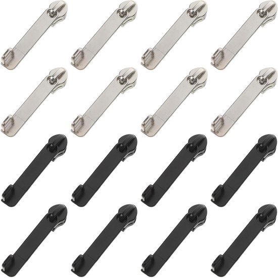 Rits Reparatie Set - Rits Trekkers - Kleding Repareren - Versterkte Nylon Technologie - 16 Stuks - Zwart