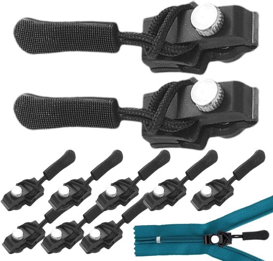Rits reparatiekit - Rits vervanger - Bagage reparatie - Universele pasvorm - 10 stuks - Metaal van Merkloos