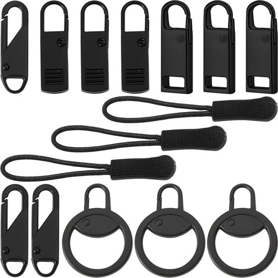 Rits Reparatiekit - Ritsvervanging - Kleding Repareren - Gereedschapsloze Installatie - 24 Stuks - Zilver