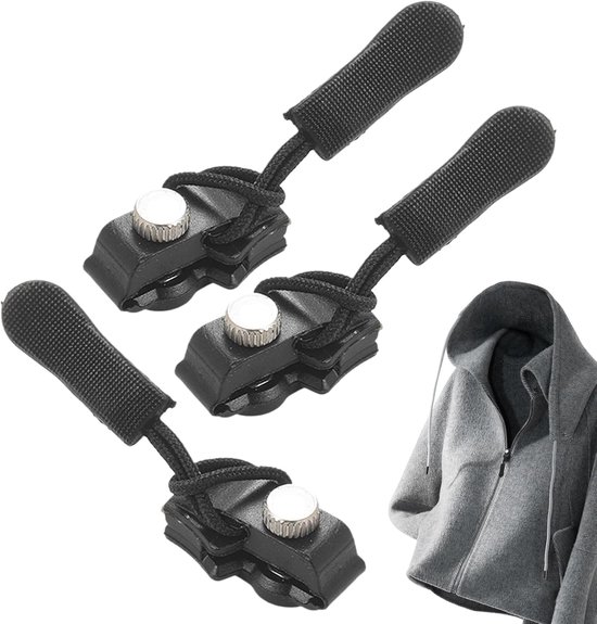 Rits reparatieset - Rits trekkers - Kleding repareren - Heavy-duty constructie - 3-delig - Metaal