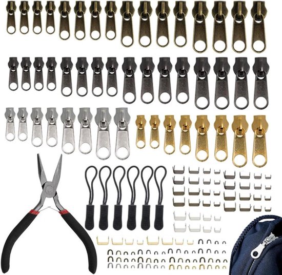 Rits reparatieset - Ritssluiting set - Kleding repareren - 197-delige set - Compact ontwerp - Metaal