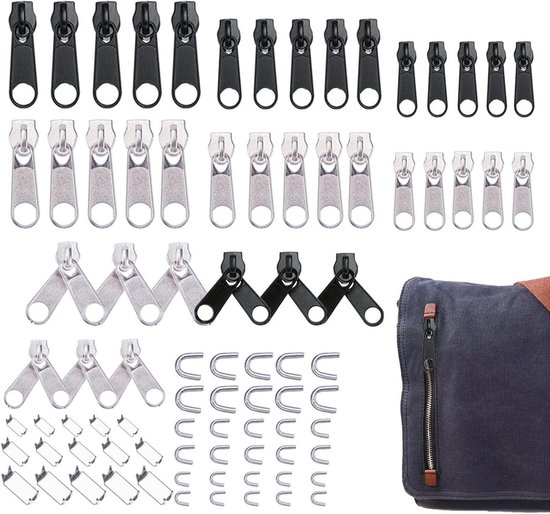 Rits reparatieset - Universele rits - Kleding herstellen - Dubbelzijdig ontwerp - N.v.t. - Zilverkleurig