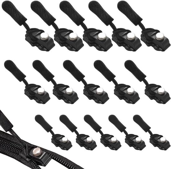 Ritsen Reparatie Kit - Schuifjes Vervangen - Kleding Repareren - Universeel Toepasbaar - 15 Stuks - Niet Gespecificeerd van Merkloos