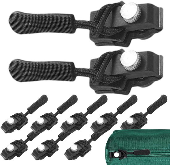 Ritsen Reparatie Kit - Schuifjes Vervangen - Kleding Repareren - Universele Pasvorm - 10 Delig - Zilver van Merkloos