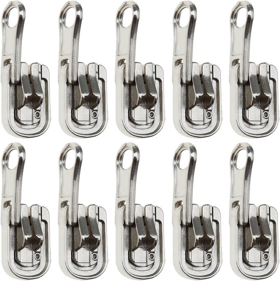 Ritsen Reparatie Kit - Vervangende Ritsen - Kleding Repareren - Omkeerbaar en Dubbelzijdig - 37x12mm - Zilver van Merkloos