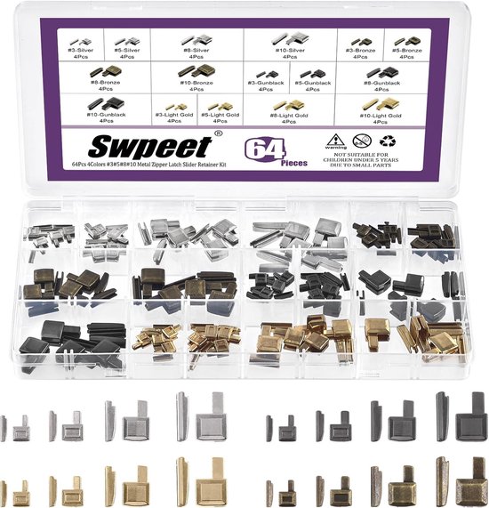 Ritssluiting Reparatie Kit - Schuifhouders U-Clip - Kleding Herstellen - Meerkleurig Assortiment van Merkloos