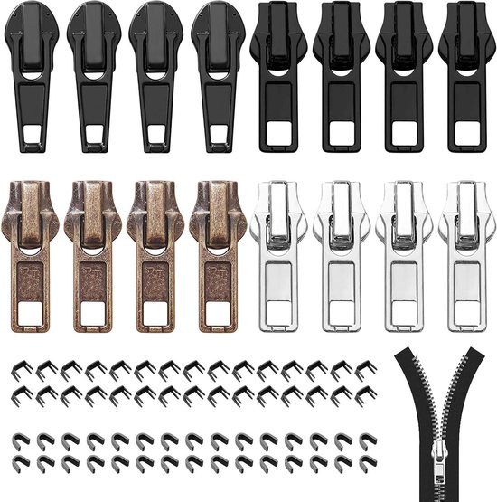 Ritssluiting Reparatie Set - Rits Vervanging - Kleding Repareren - 76 Delige Kit - Maat 5 - Multicolor