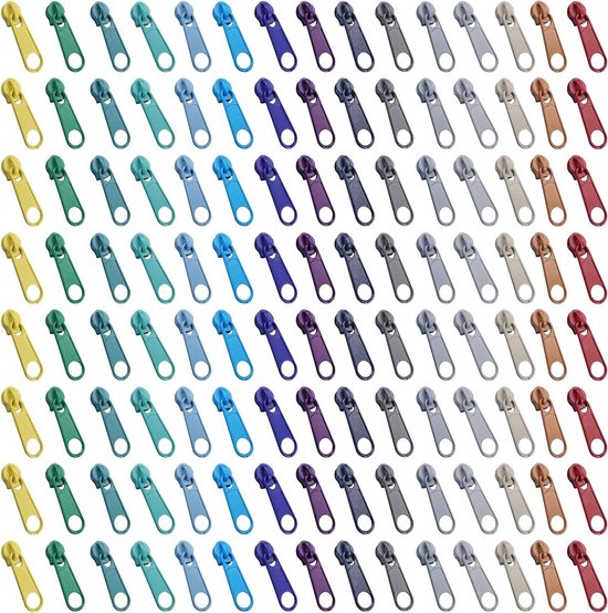 Ritssluiting reparatieset met 120 stuks in 15 kleuren - #3 afneembare ritssluiting voor kleding, koffer, slaapzak
