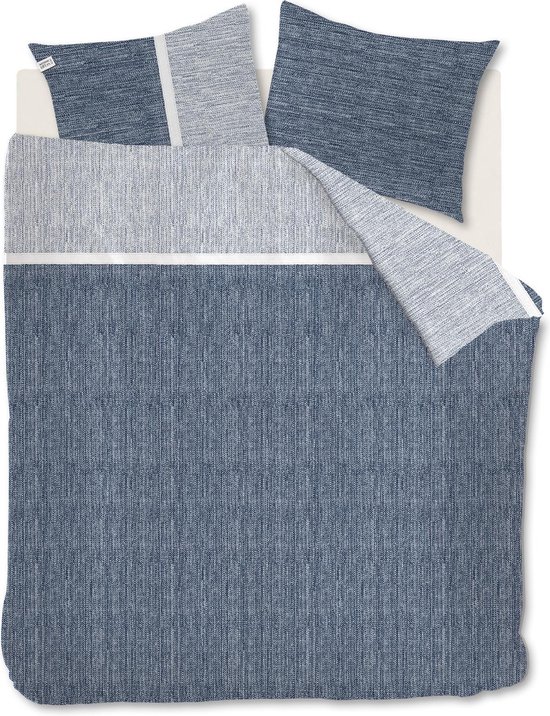 Rivièra Maison - Amsterdam Loft dekbedovertrek - Lits-Jumeaux XL - 260x200/220 cm - Blauw Grijs