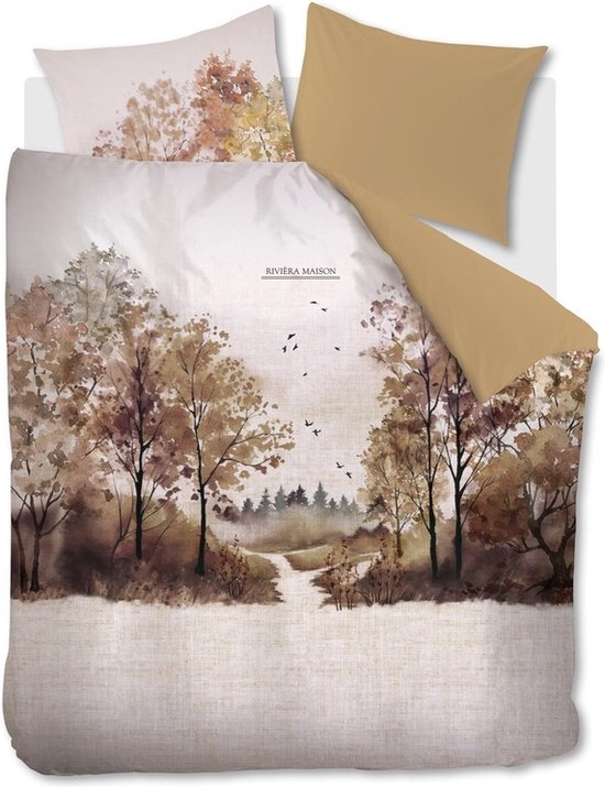 Riviera Maison Aurelia dekbedovertrek - Lits-Jumeaux - 240x200/220 - Bruin van Merkloos