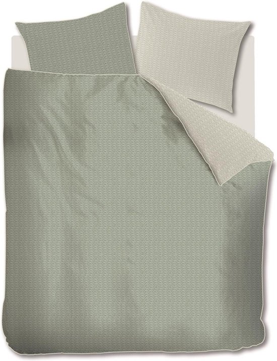 Riviera Maison Bambu dekbedovertrek - Eenpersoons - 140x200/220 - Grijsgroen van Riviera Maison