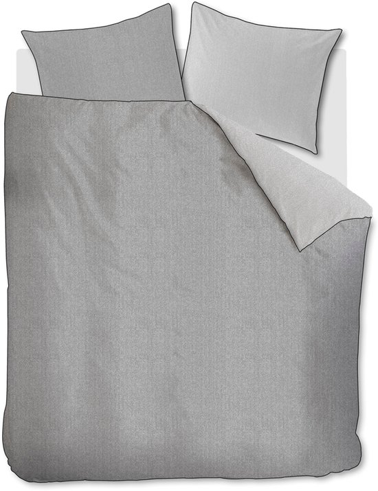 Riviera Maison Chevron Weave dekbedovertrek - Tweepersoons - 200x200/220 - Grijs van Merkloos