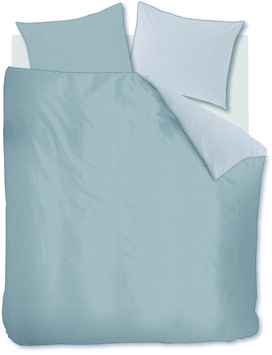 Rivièra Maison Emery dekbedovertrek - Eenpersoons - 140 x 200/220 cm - Blauwgrijs van Merkloos