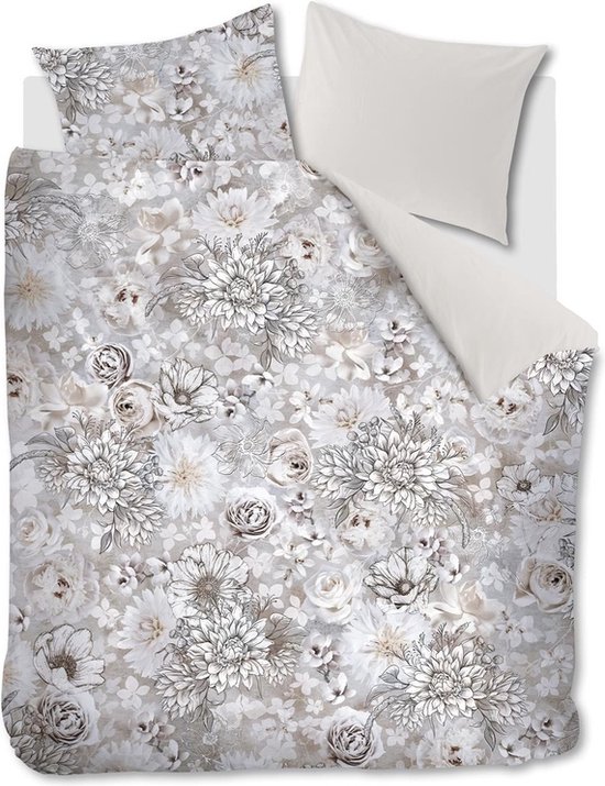 Rivièra Maison - Flourish dekbedovertrek - Lits-Jumeaux XL - 260x200/220 cm - Zand van Merkloos