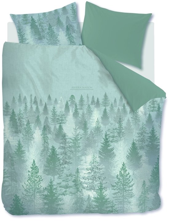 Rivièra Maison Foggy Forest dekbedovertrek - Eenpersoons - 140 x 200/220 cm - Groen van Merkloos