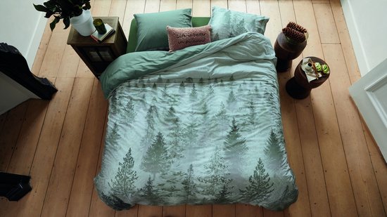 Rivièra Maison Foggy Forest dekbedovertrek - Lits-Jumeaux - 240 x 200/220 cm - Groen van Merkloos