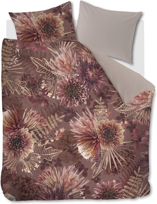 Riviera Maison Protea dekbedovertrek - Lits-Jumeaux XL - 260x200/220 - Steenrood