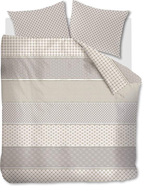 Riviera Maison Ropes dekbedovertrek - Lits-Jumeaux - 240x200/220 - Taupe van Merkloos