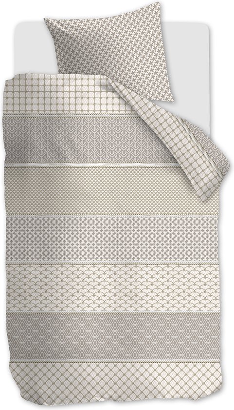 Riviera Maison Ropes dekbedovertrek - Tweepersoons - 200x200/220 - Taupe van Merkloos