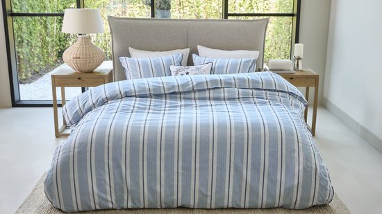 Rivièra Maison Silvan dekbedovertrek - Eenpersoons - 140 x 200/220 cm - Blauw